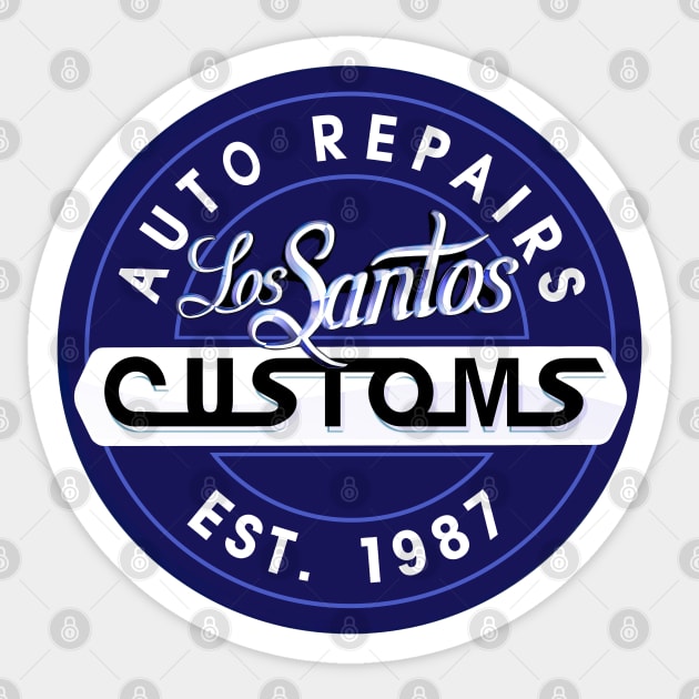 Los Santos Customs Sticker by Power Up Prints